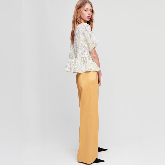 ARITZIA Wilfred Macee Blouse, Floral Print, Cream/Yellow, Size Small - Picture 15 of 15